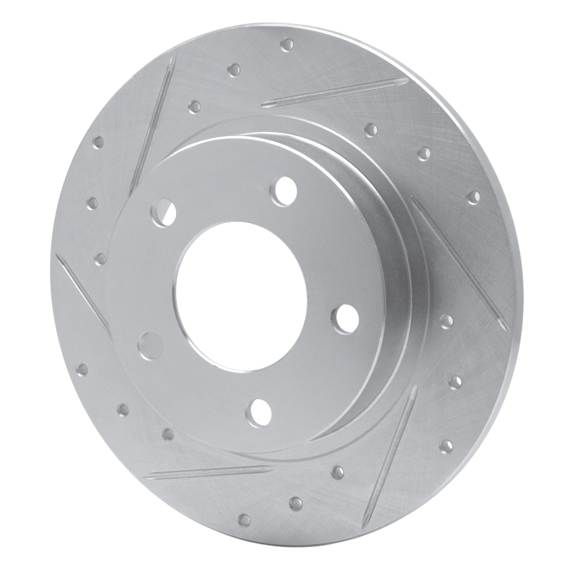 Ford Probe Brake Rotor (1) - Rear Left - R1 Concepts - Drilled & Slotted - Silver - `93-`03